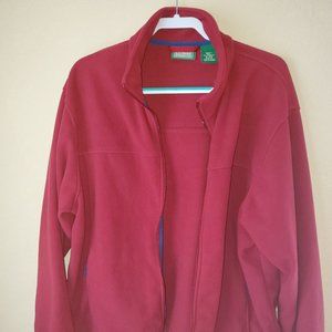 LL Bean Full Zip Fleece XL Burgundy